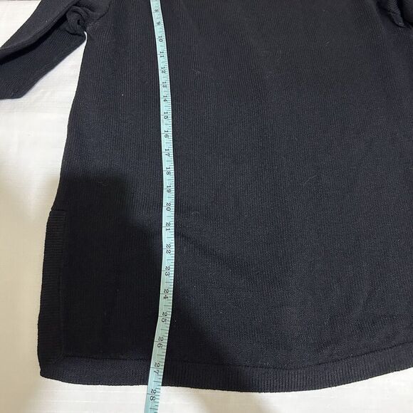 St John Basics Black Pullover Sweater With Side Slits Small made In USA Luxury - Picture 5 of 7